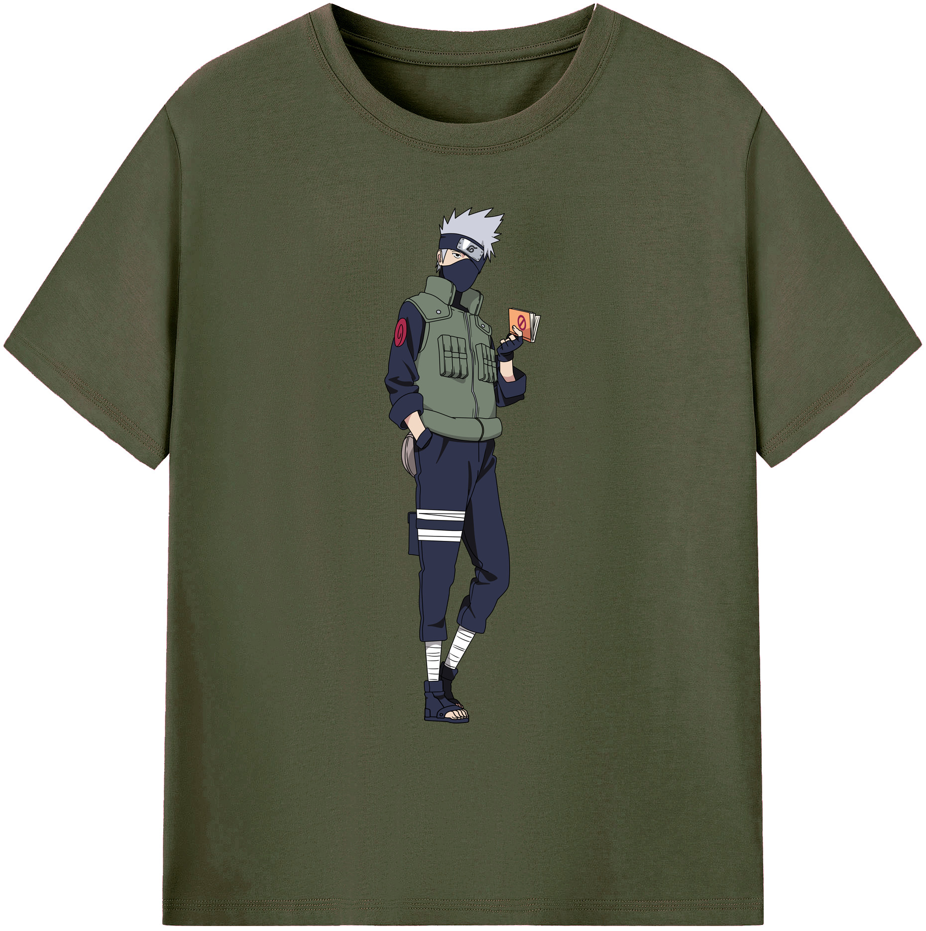 （画像用） NARUTO -ナルト- はたけ カカシ Hatake Kakashi 綿100％ メンズ半袖Tシャツ｜肌触りやわらか＆通気性